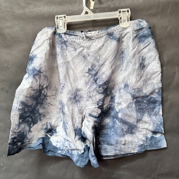 Cut Loose Linen Tie Dyed Sleeveless Shorts  Size Medium Set Cotton Blue - Picture 7 of 7
